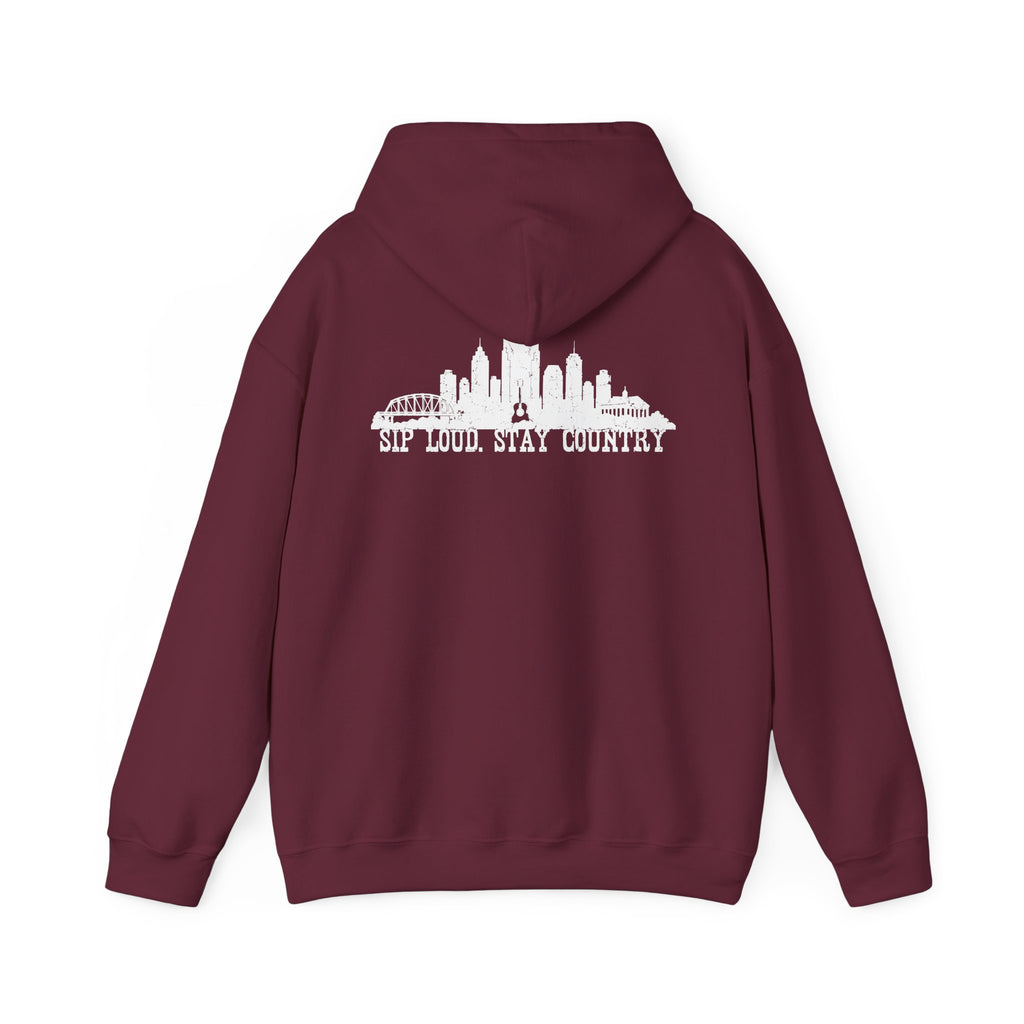 Nashville Drinking Club Hoodie – Skyline Back Print, Est. 1896
