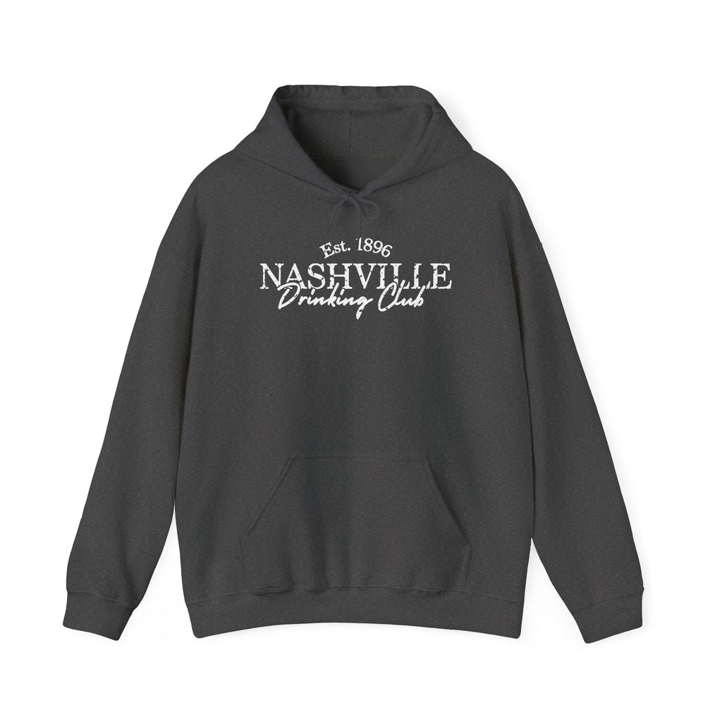 Nashville Drinking Club Hoodie – Skyline Back Print, Est. 1896