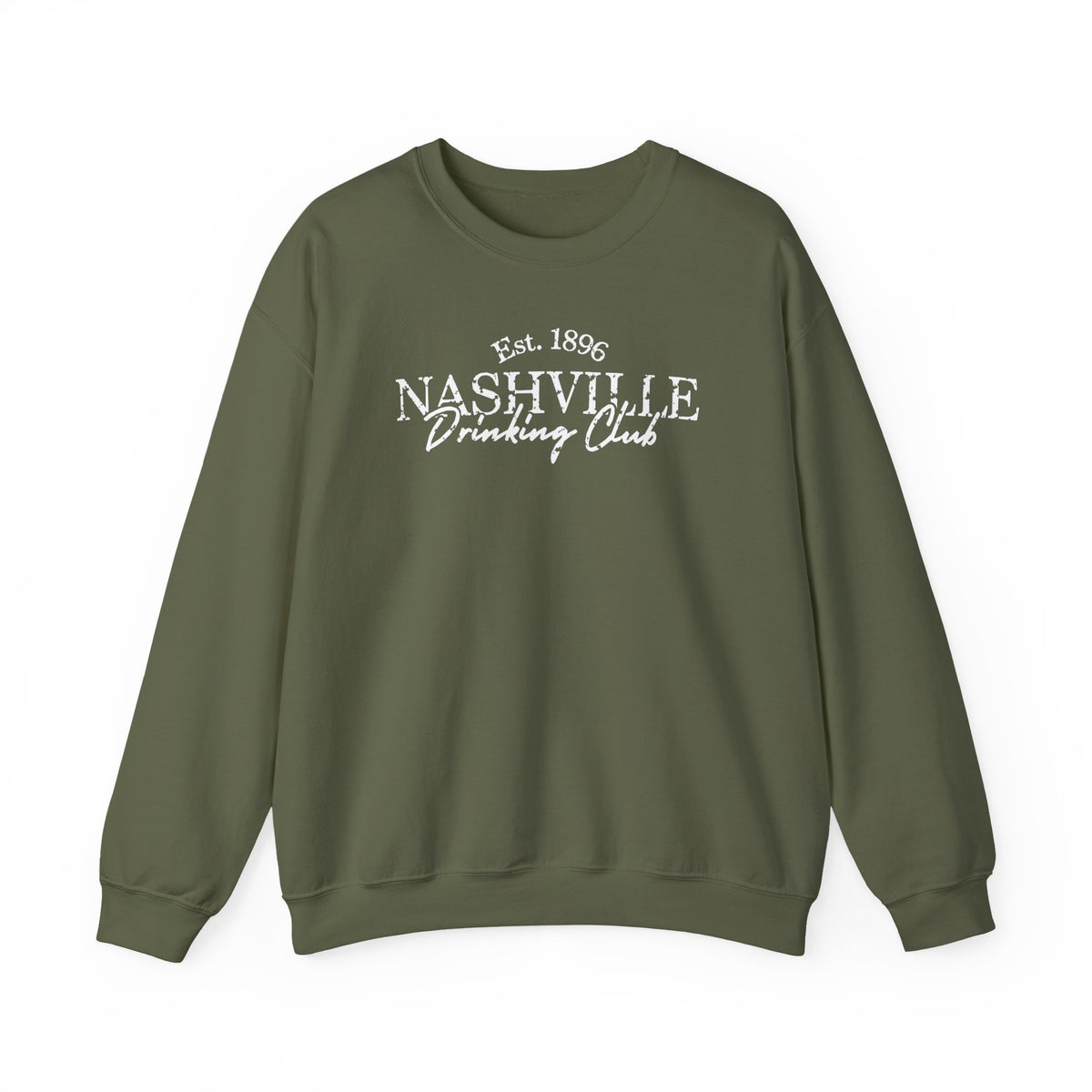 Nashville Drinking Club Crewneck Sweatshirt — 'Sip Loud, Stay Country' Skyline Pullover
