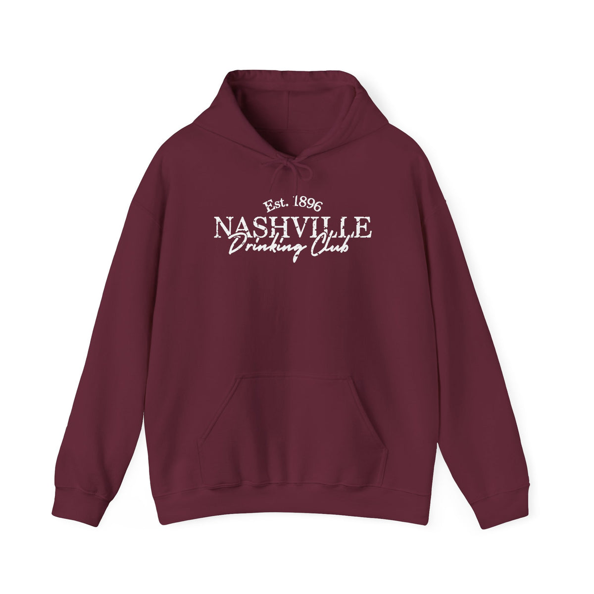 Nashville Drinking Club Hoodie – Skyline Back Print, Est. 1896