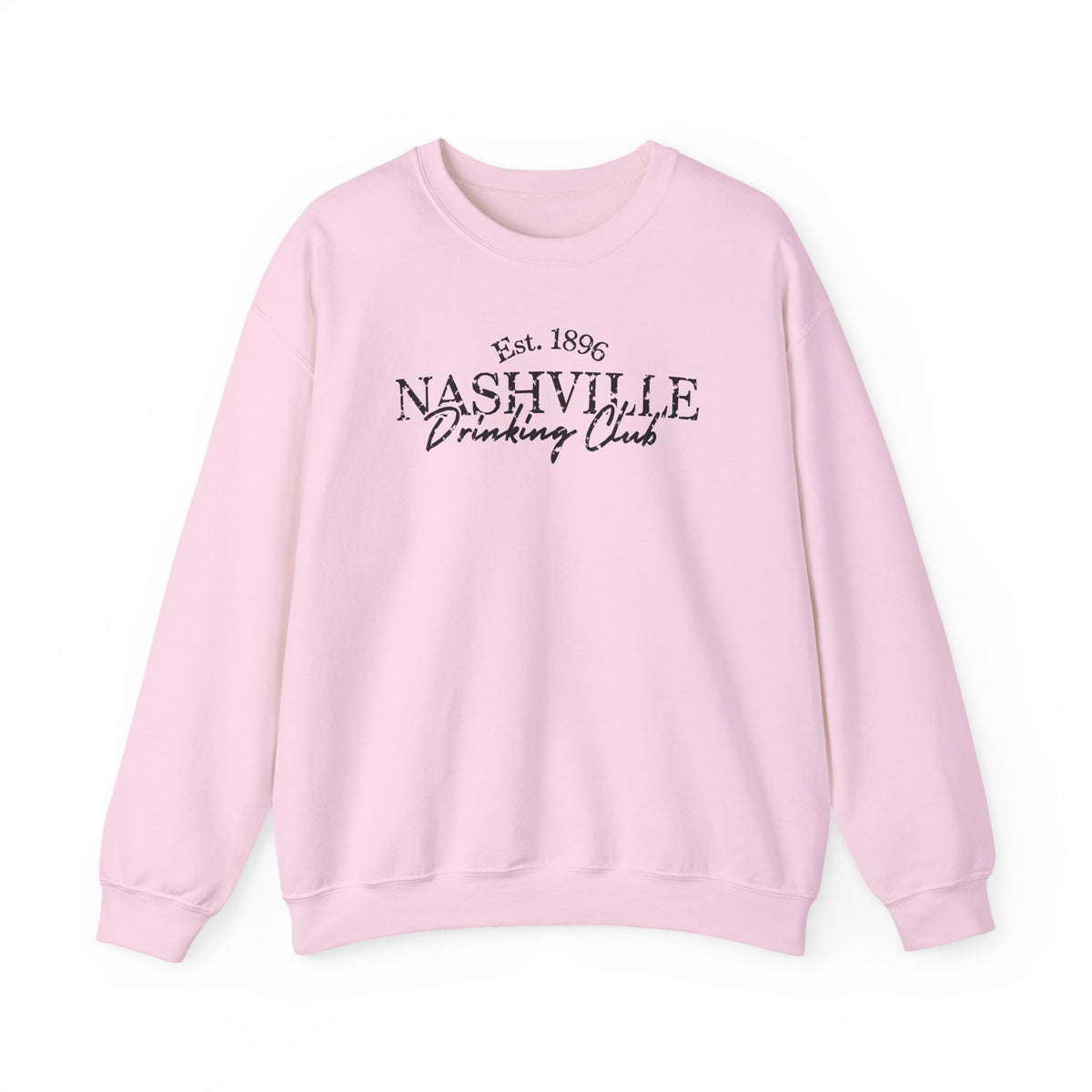 Nashville Drinking Club Crewneck Sweatshirt — 'Sip Loud, Stay Country' Skyline Pullover