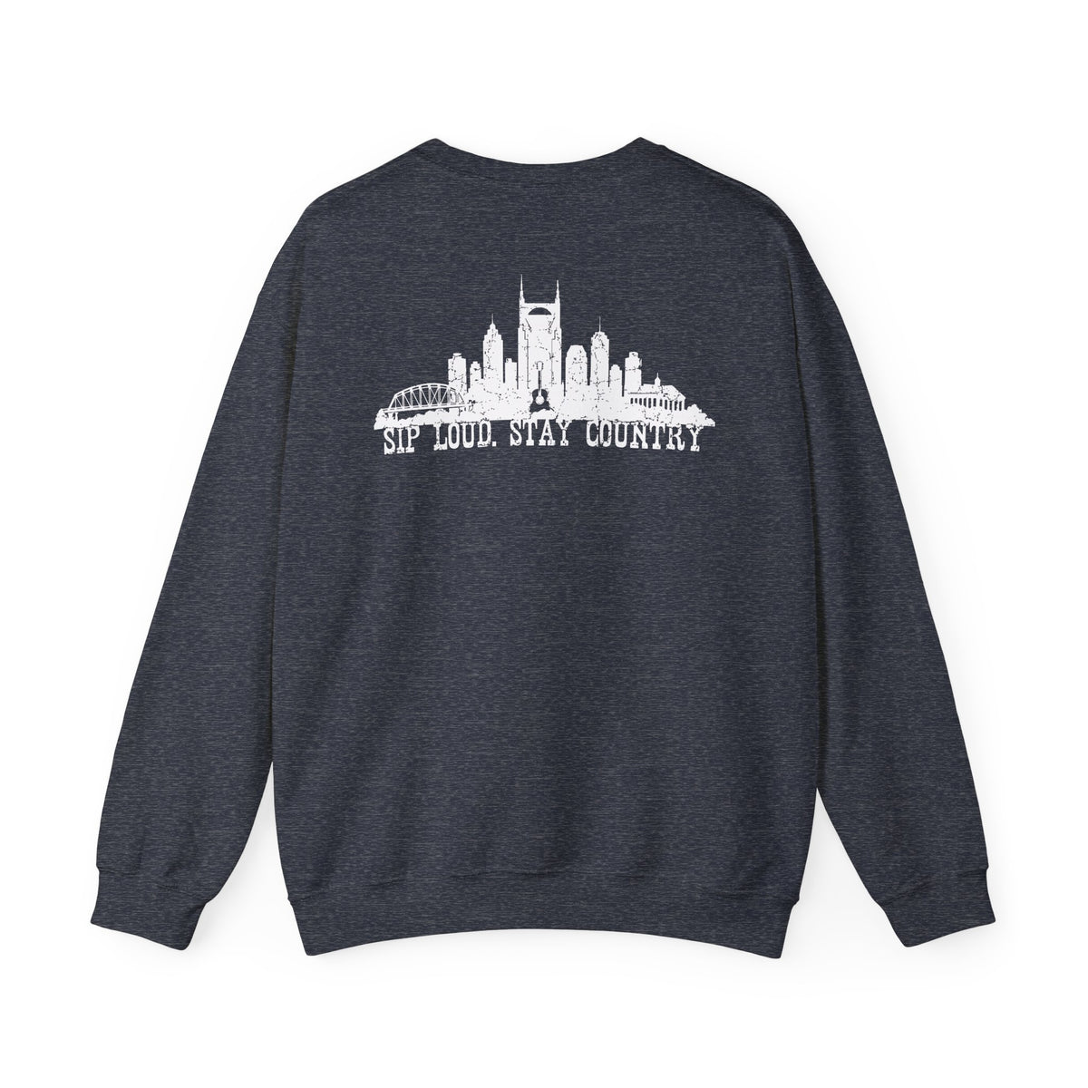 Nashville Drinking Club Crewneck Sweatshirt — 'Sip Loud, Stay Country' Skyline Pullover