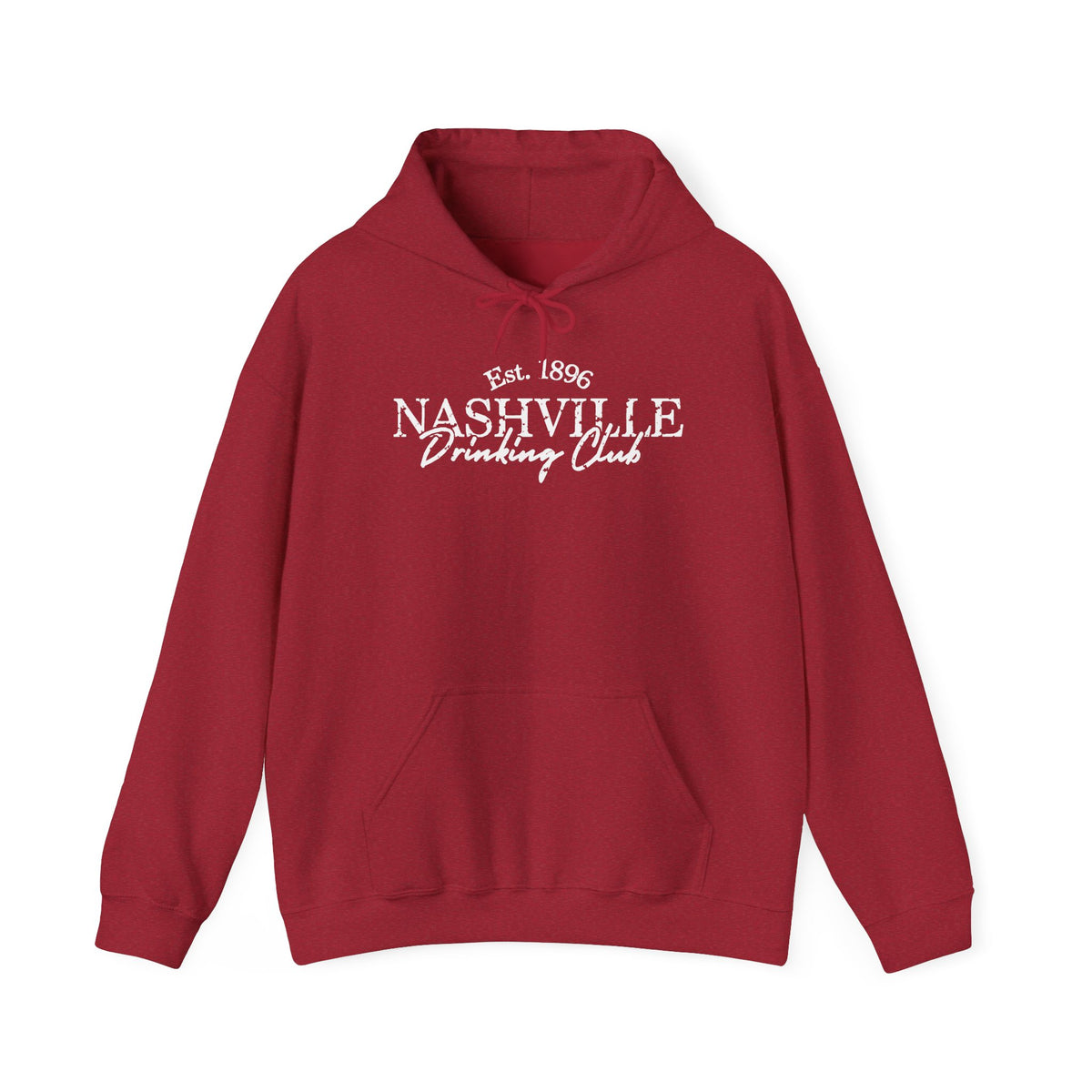 Nashville Drinking Club Hoodie – Skyline Back Print, Est. 1896