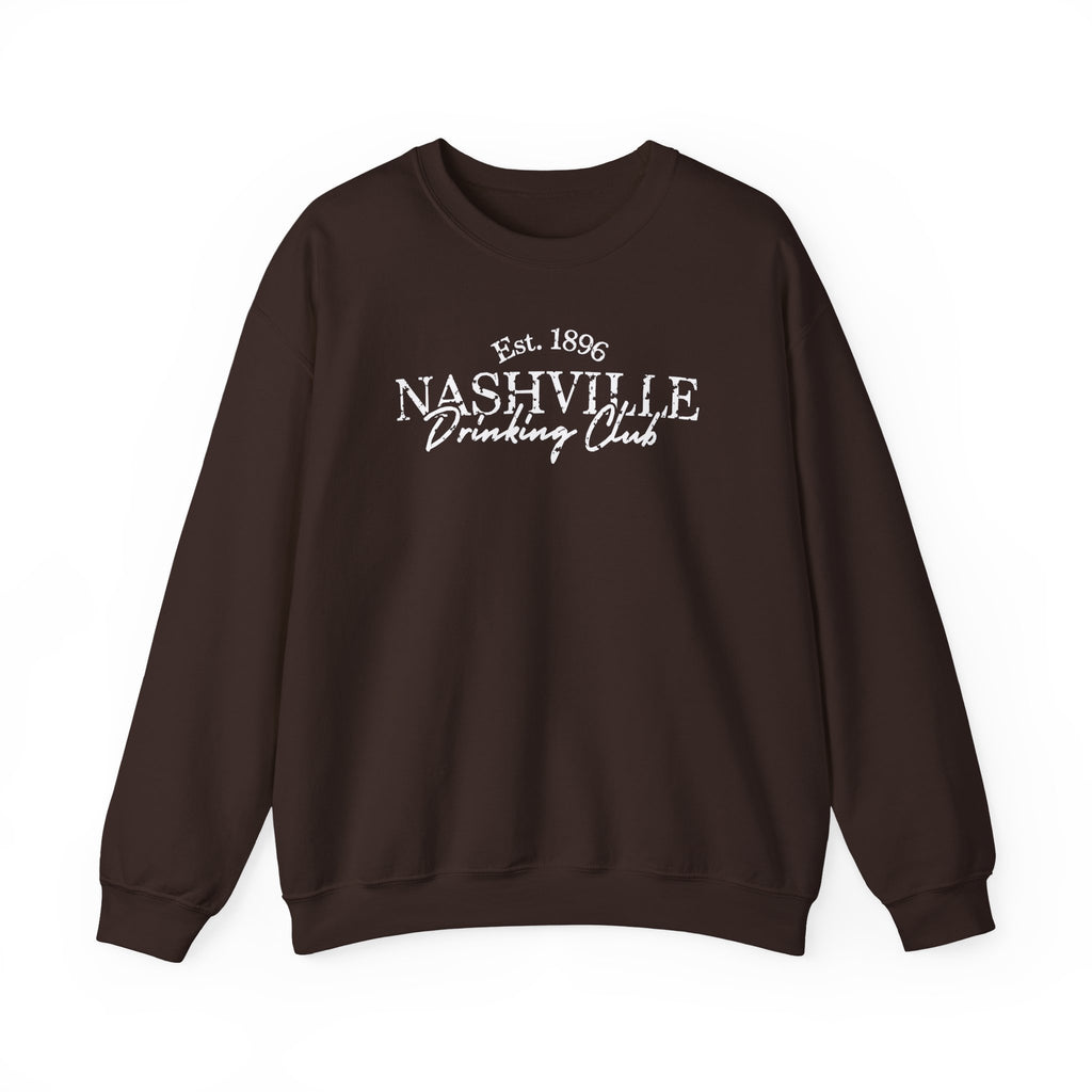 Nashville Drinking Club Crewneck Sweatshirt — 'Sip Loud, Stay Country' Skyline Pullover