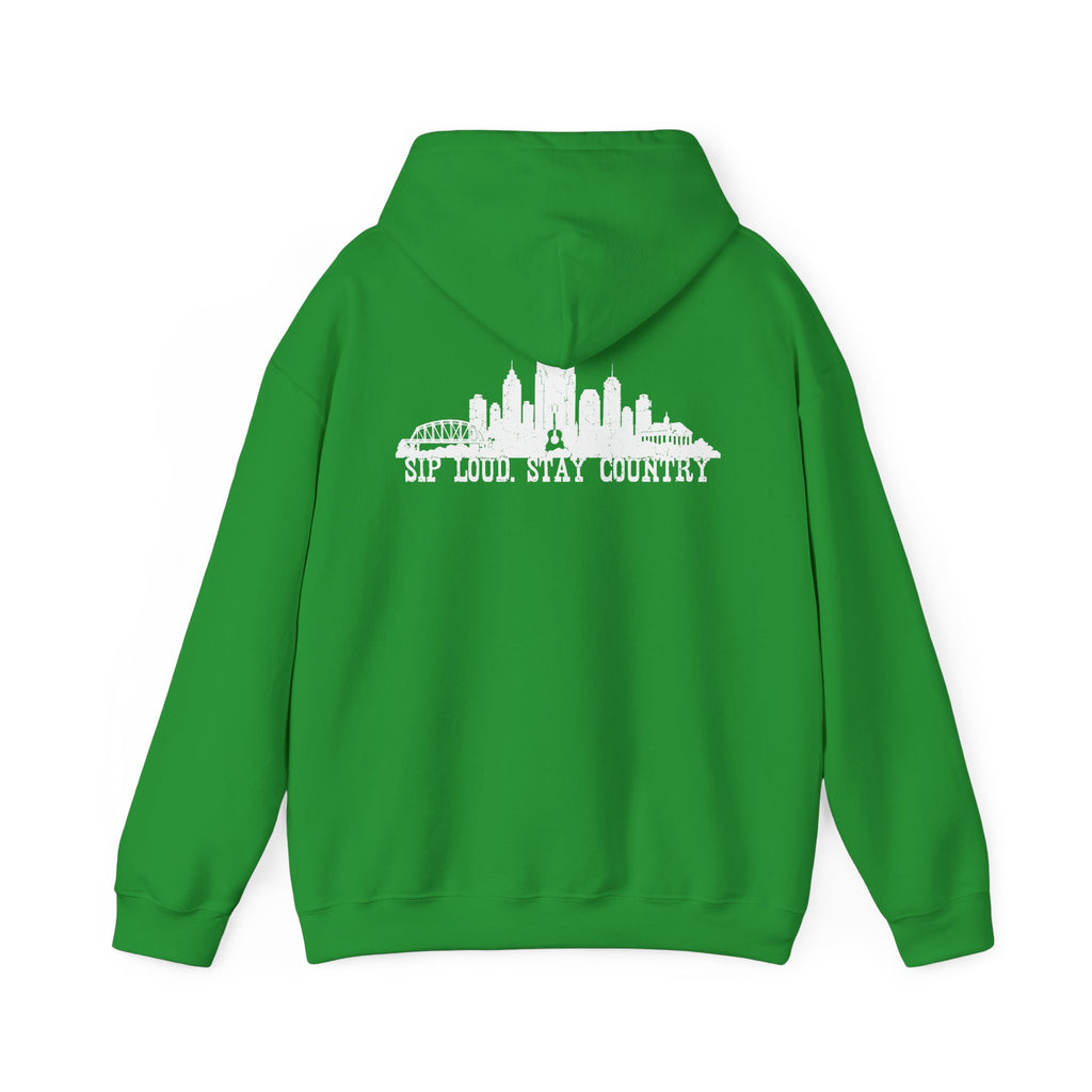 Nashville Drinking Club Hoodie – Skyline Back Print, Est. 1896