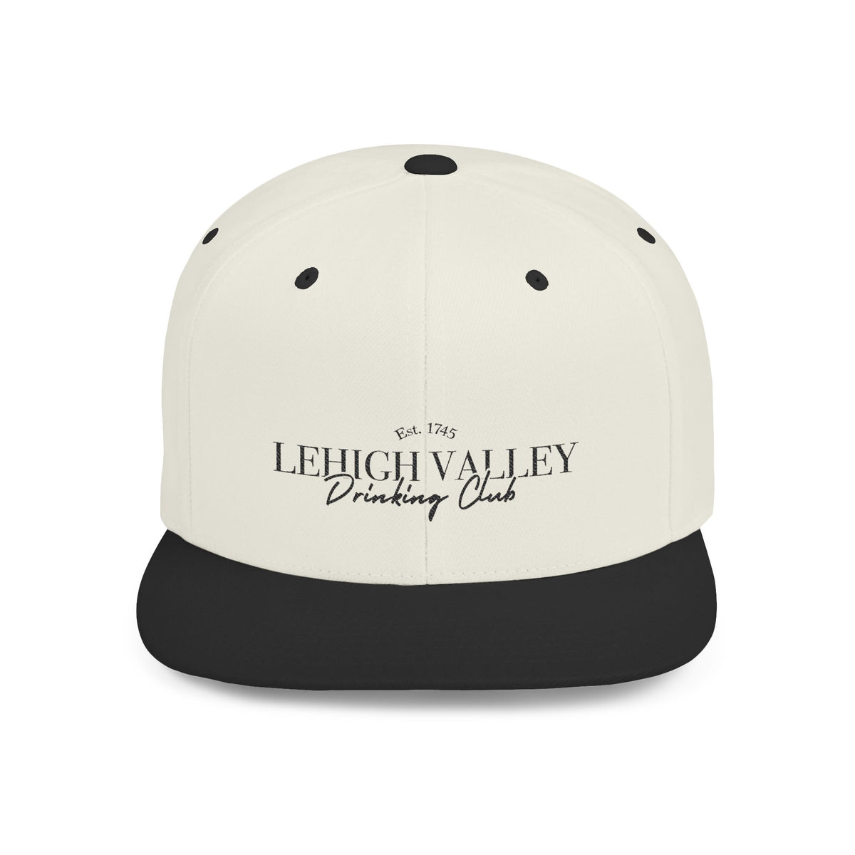 Flat Bill Snapback — Lehigh Valley Drinking Club Embroidered Hat