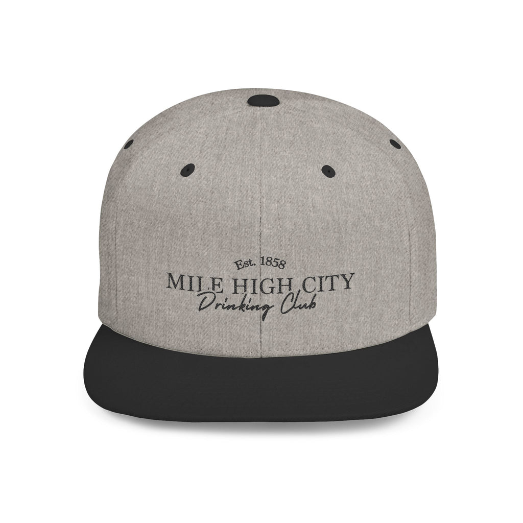 Flat Bill Snapback Hat — "Mile High City Drinking Club" Embroidered Trucker Cap