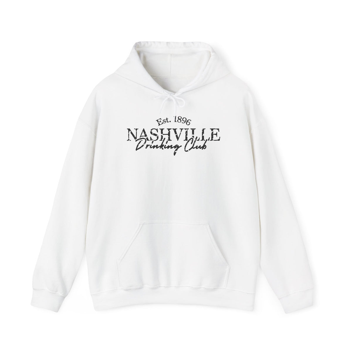 Nashville Drinking Club Hoodie – Skyline Back Print, Est. 1896