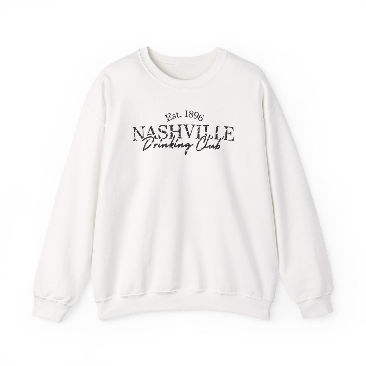 Nashville Drinking Club Crewneck Sweatshirt — 'Sip Loud, Stay Country' Skyline Pullover