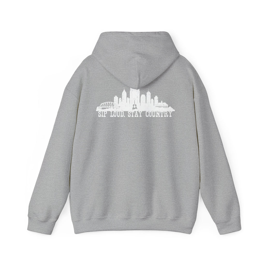 Nashville Drinking Club Hoodie – Skyline Back Print, Est. 1896