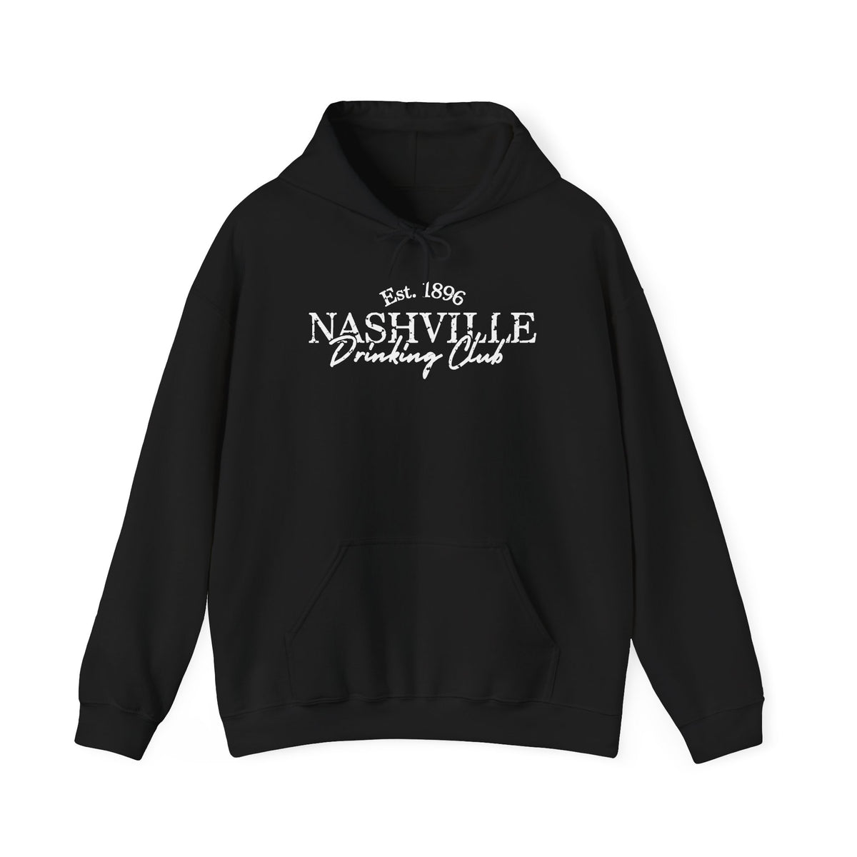 Nashville Drinking Club Hoodie – Skyline Back Print, Est. 1896