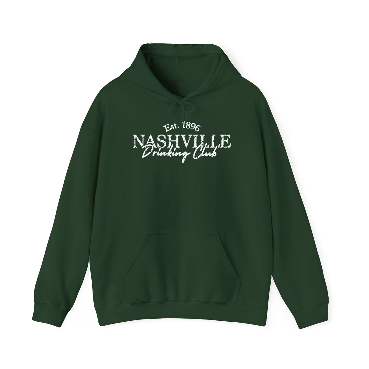 Nashville Drinking Club Hoodie – Skyline Back Print, Est. 1896
