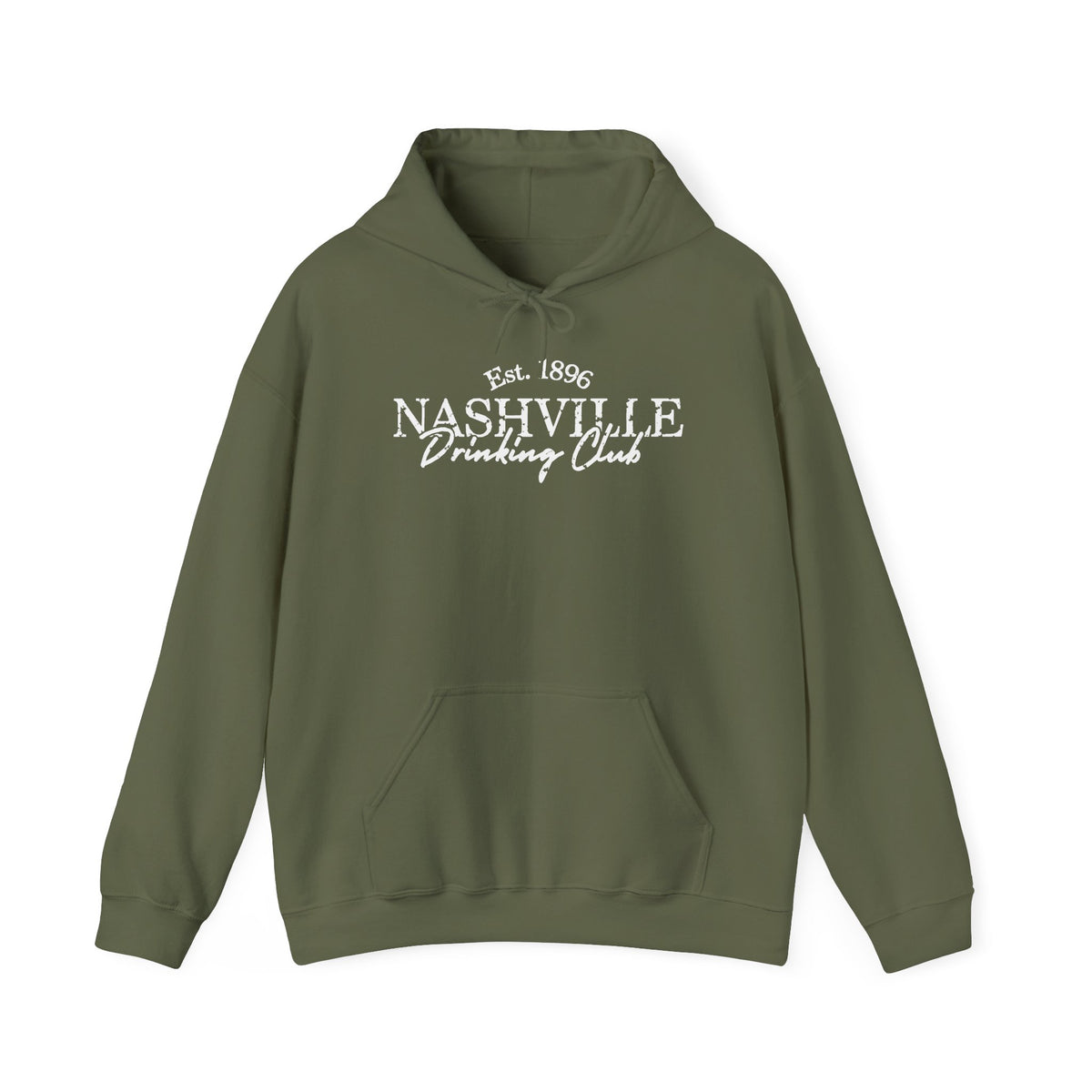 Nashville Drinking Club Hoodie – Skyline Back Print, Est. 1896