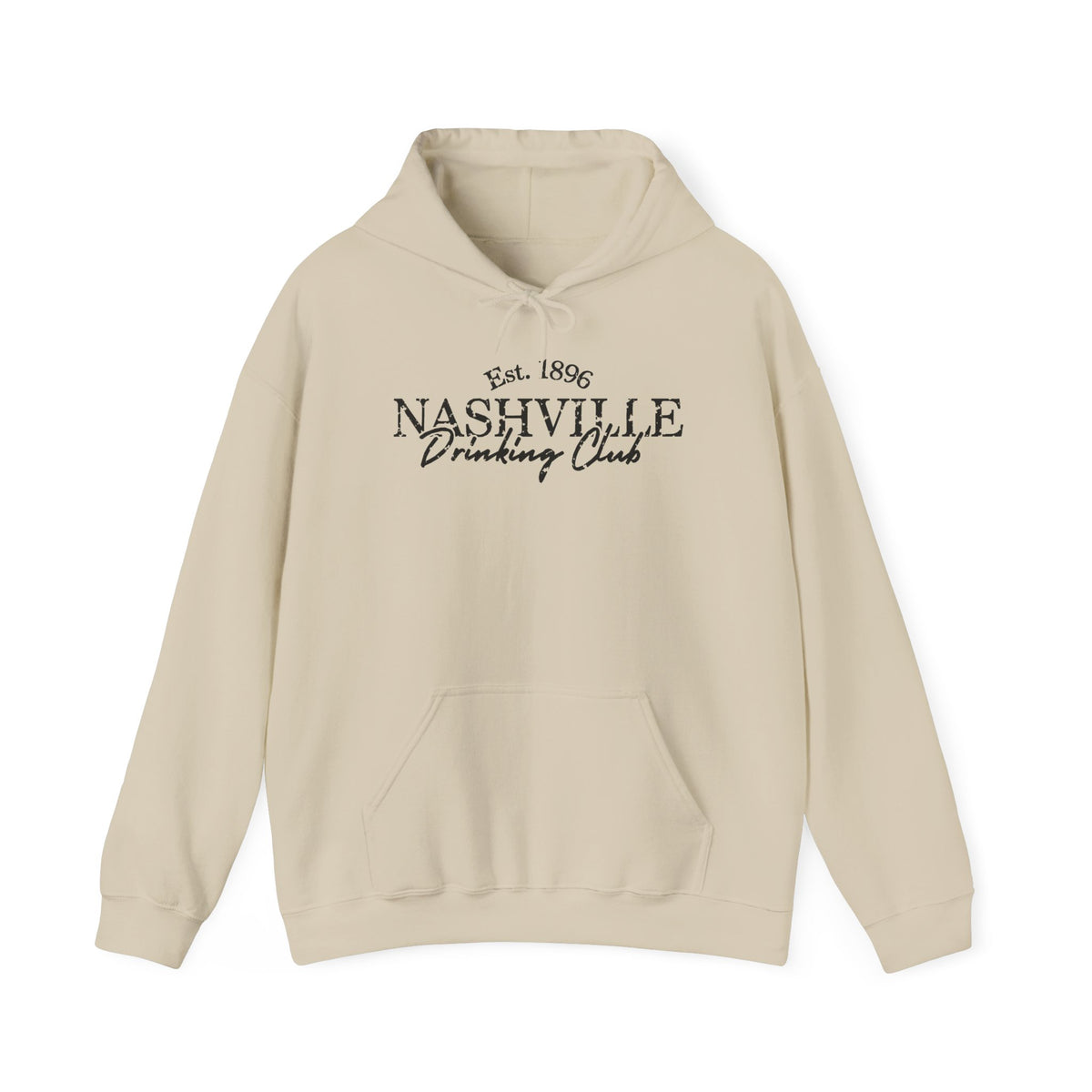 Nashville Drinking Club Hoodie – Skyline Back Print, Est. 1896