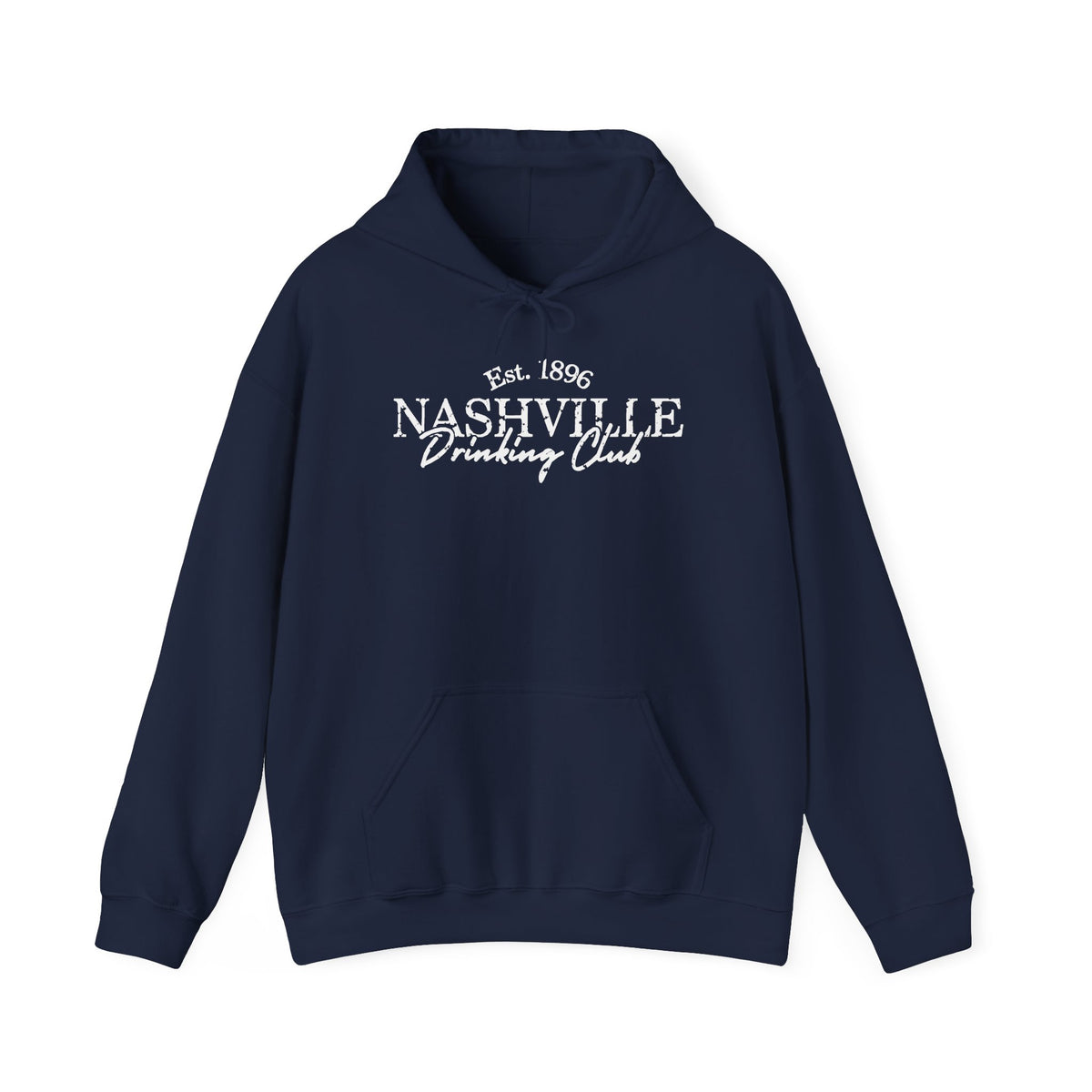 Nashville Drinking Club Hoodie – Skyline Back Print, Est. 1896